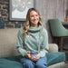 Sage Green Silver Stars Luxe Cowl Neck Hoodie