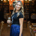 Ladies Metallic Blue Pleated Skirt