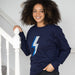 Ladies Lightning Bolt Sweatshirt in Blue