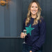 Ladies Emerald Green Glitter Star Sweatshirt