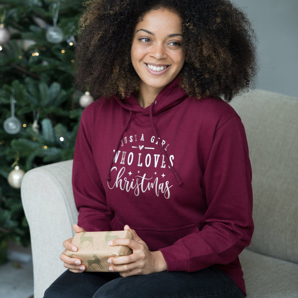 Just a Girl Who Loves Christmas Plum Hoodie