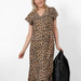 Leopard Print Midi Wrap Dress
