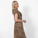Leopard Print Midi Wrap Dress