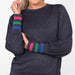 Navy Blue Balloon Rainbow Sleeve Wool Blend Jumper
