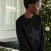 Ladies Black Glitter Star Sweatshirt
