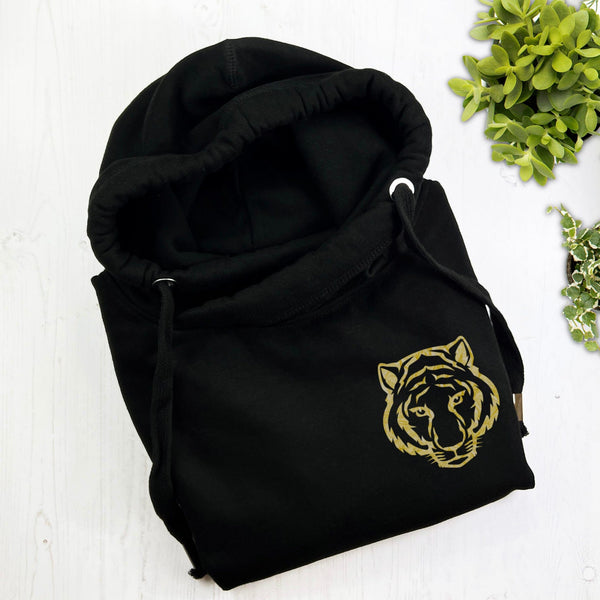 Gold Tiger Luxe Cowl Neck Hoodie