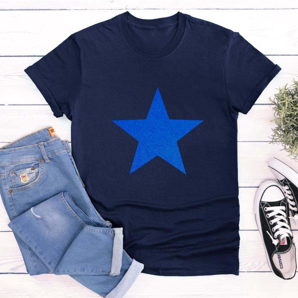 Blue Flock Star Ladies T-Shirt - Express Delivery Available At Betty Bramble