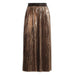 Ladies Metallic Bronze Pleated Skirt