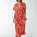 Coral Abstract Leopard Print Dress