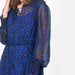 Blue Animal Print Chiffon Dress