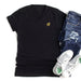 Gold Glitter Mini Bee V-Neck T-Shirt
