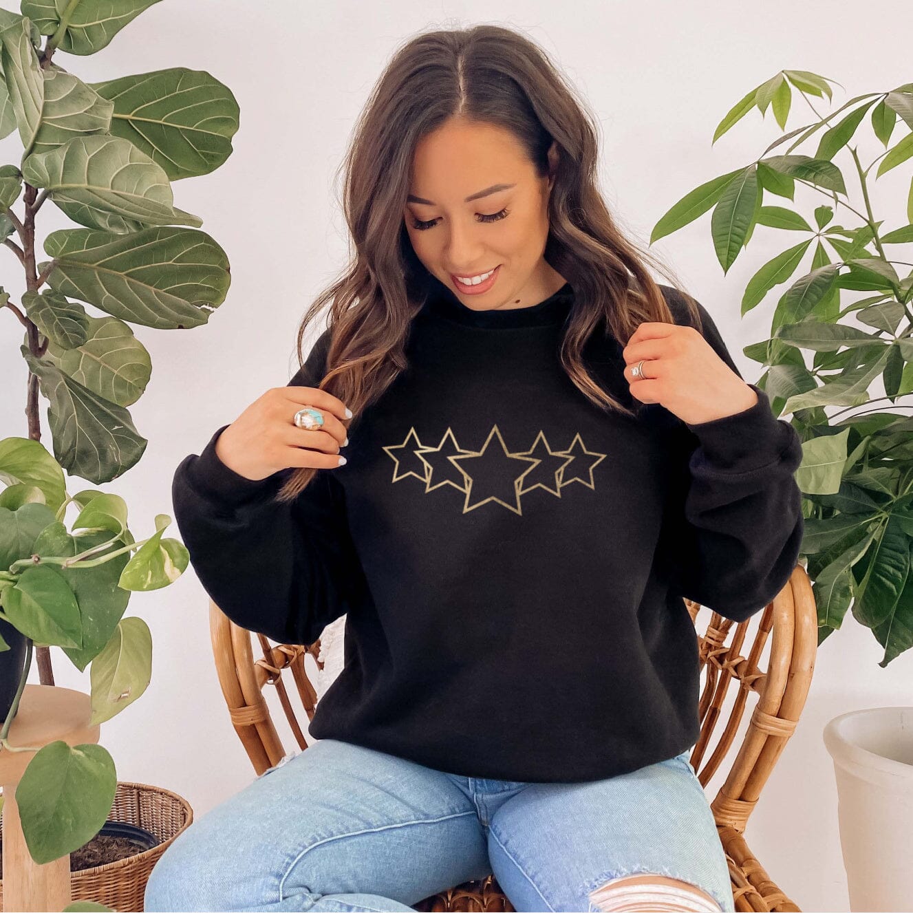 Stargazer Gold and Black Ladies Sweatshirt