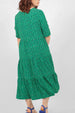 Bright Green Leopard Print Tiered Dress