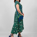Green Leopard and Star Midi Wrap Dress