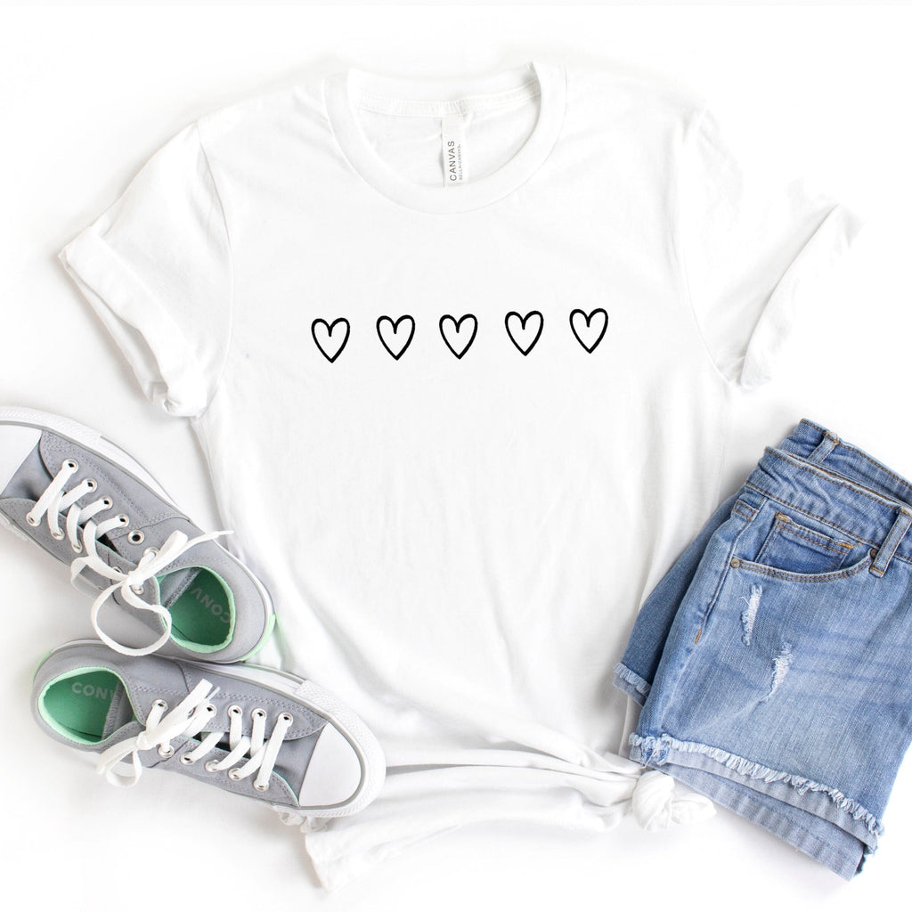 Monochrome Hearts Ladies T-Shirt