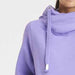 Lavender Cowl Neck Hoodie with Silver Heart