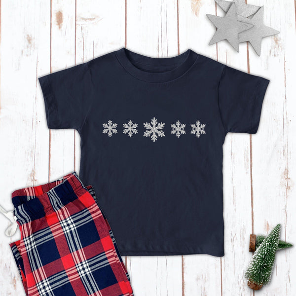 Children's Glitter Snowflake Christmas Pyjamas
