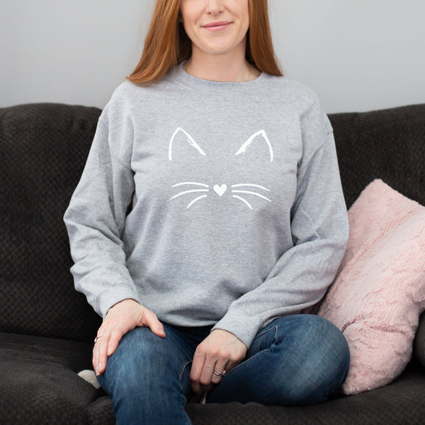Kitty Cat Face Cat Lovers Sweatshirt