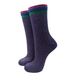 Rainbow Striped Cuff Glitter Socks