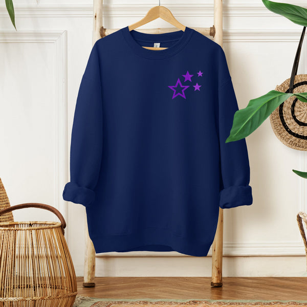 Lilac Scattered Stars Navy Sweatshirt