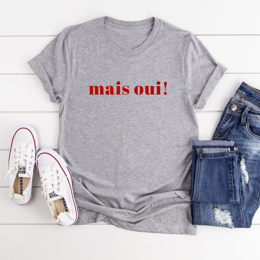 Mais Oui Ladies Grey T-Shirt - Express Delivery Available At Betty Bramble