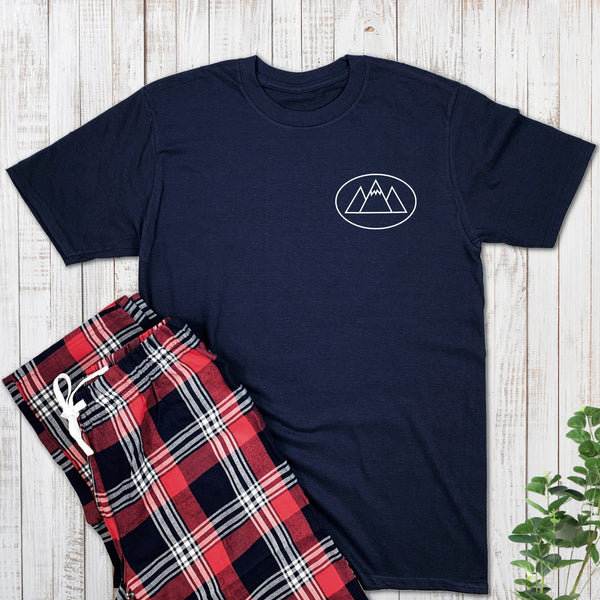 Men's Pyjamas with Minimalist Mountain Design
