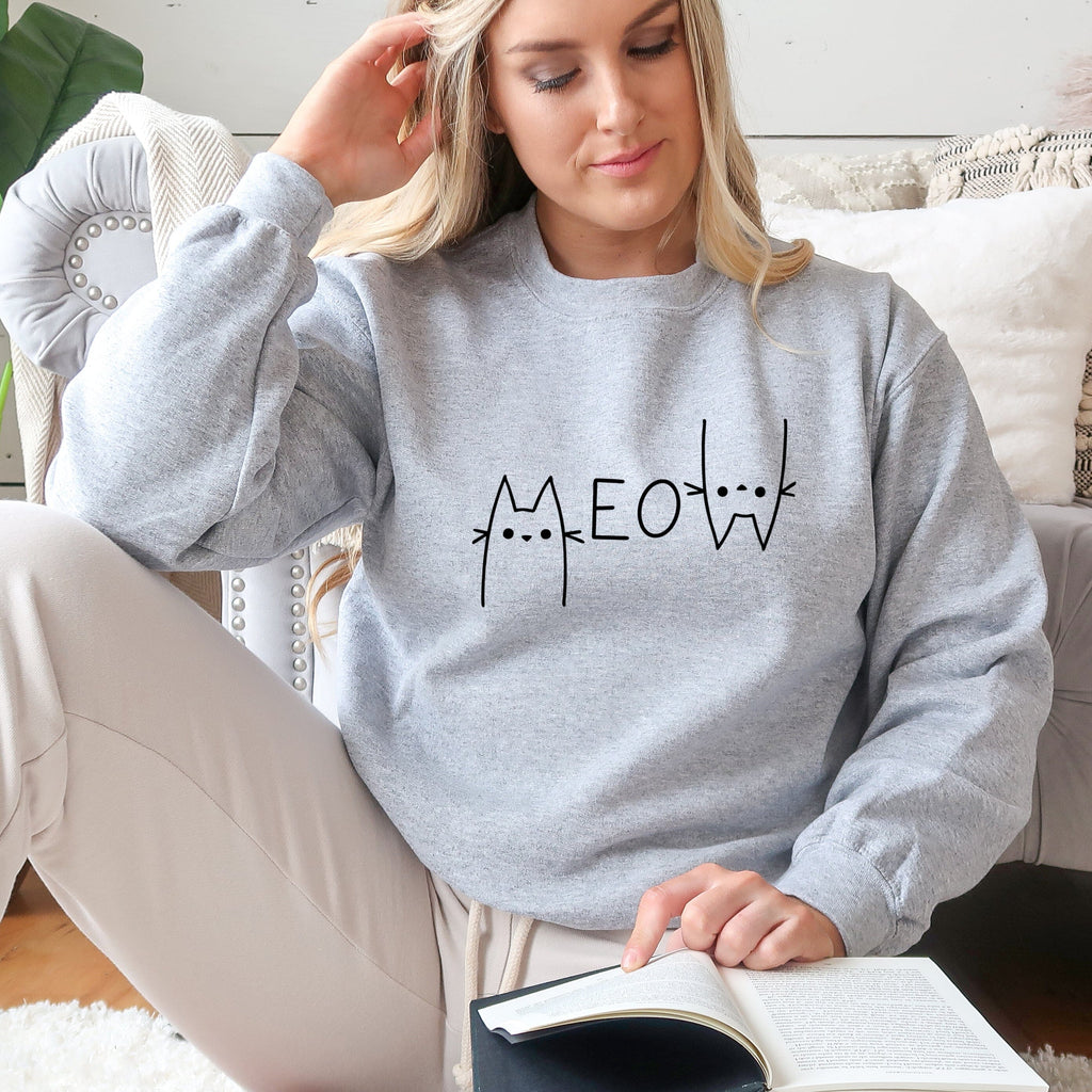 Meow Cat Lover Ladies Sweatshirt