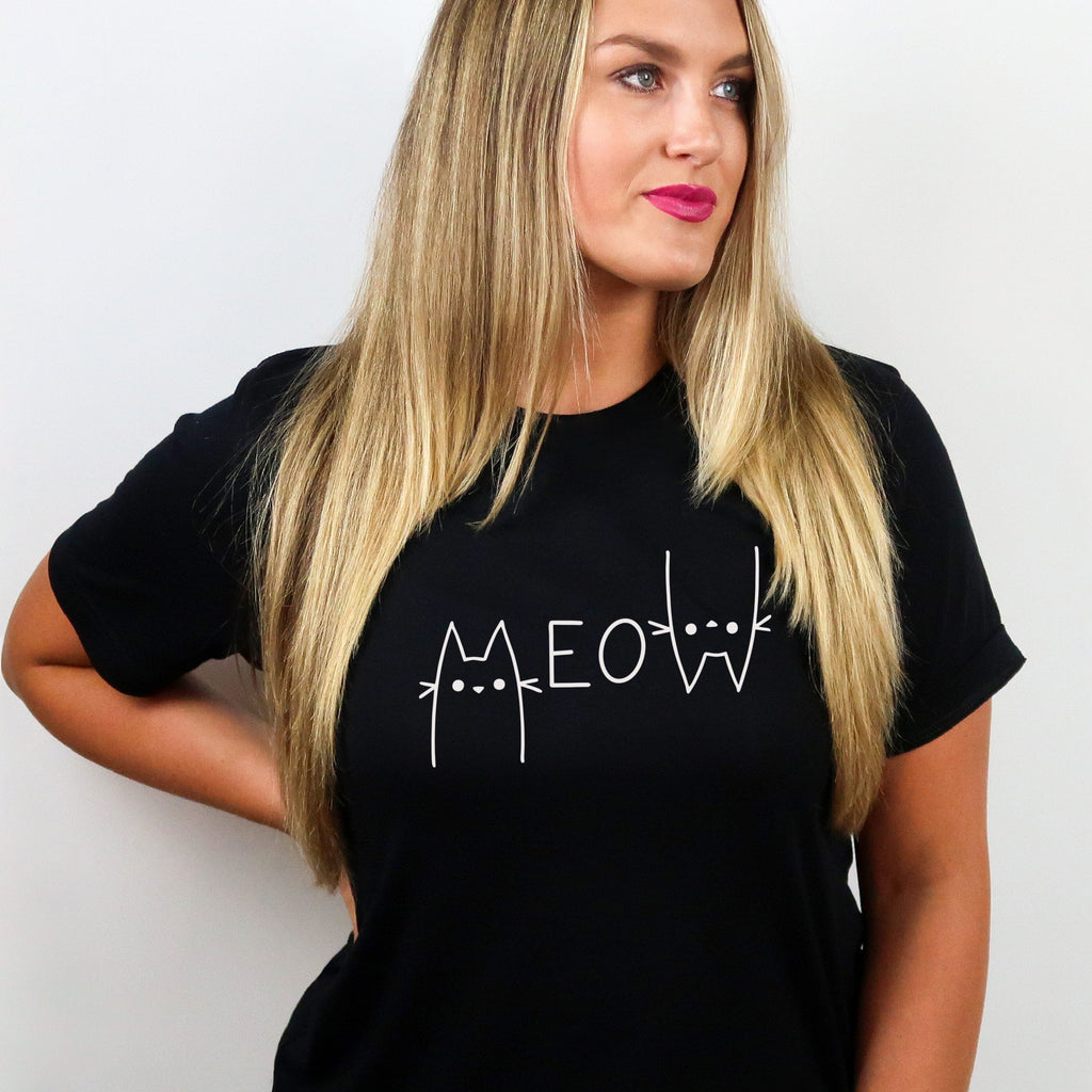 Meow Cat Lovers Ladies T-Shirt