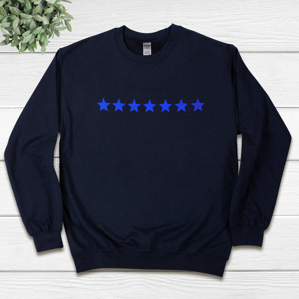 Metallic Blue Mini Stars Sweatshirt
