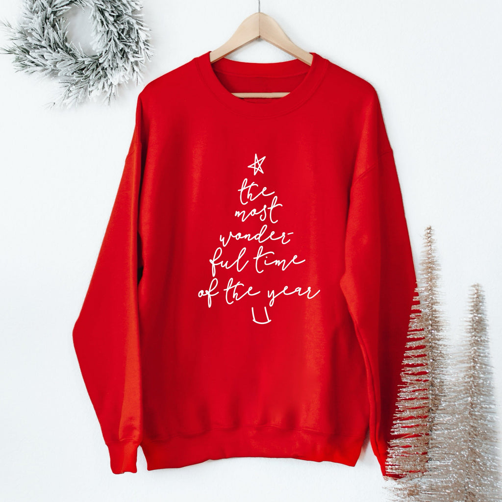 The Most Wonderful Time Red Sweatshirt - Express Delivery Available At Betty Bramble