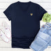 Tiny Gold Heart Navy V-Neck T-Shirt