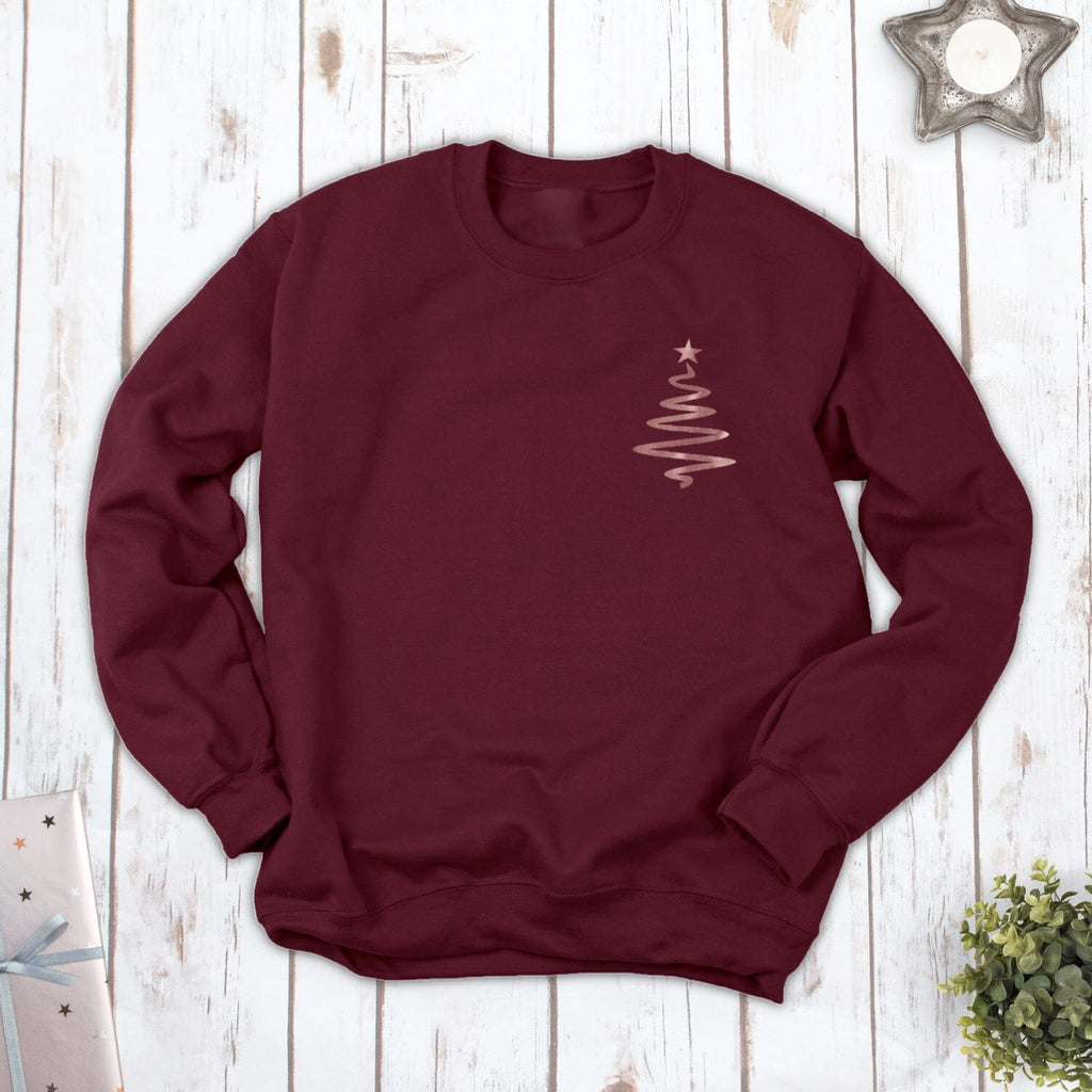 Rose Gold Pocket Christmas Tree Jumper - Express Delivery Available At Betty Bramble