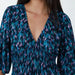 Shirred Waist Peacock Maxi Dress
