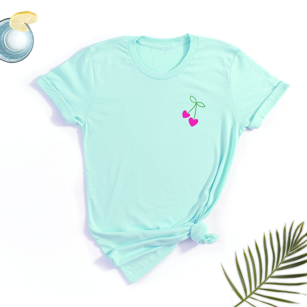 Peppermint Cherries T-Shirt - Oversized Fit - Express Delivery Available At Betty Bramble