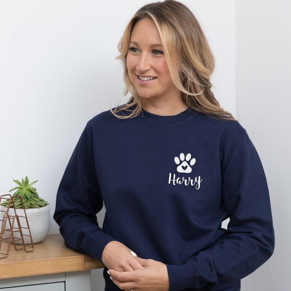 Personalised Pet Lover Paw Print Sweatshirt