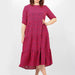 Bright Pink Leopard Print Tiered Dress