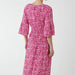 Shirred Waist Pink Spot Maxi Dress