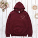 Plum Hoodie with Rose Gold Pocket Heart