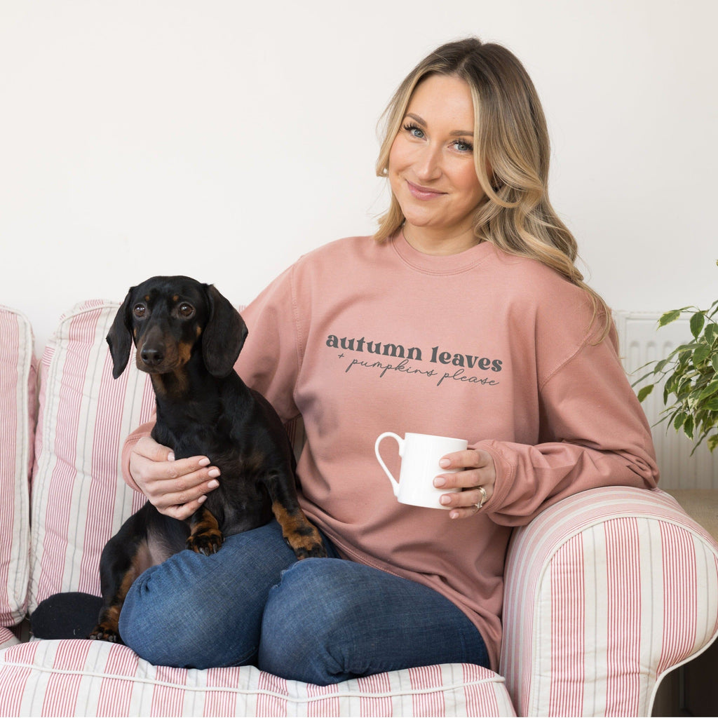 Autumn Leaves and Pumpkins Please Ladies Sweatshirt