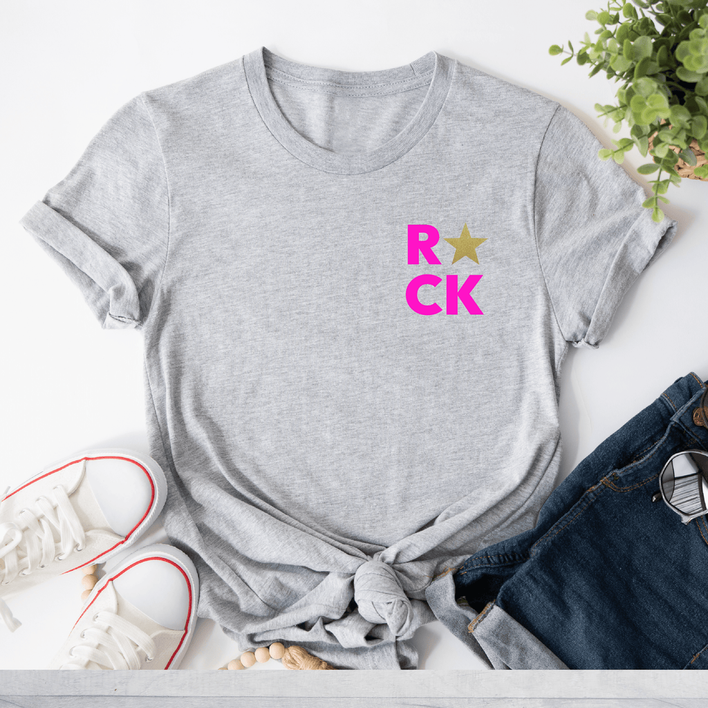 Rock Neon Ladies T Shirt in Grey
