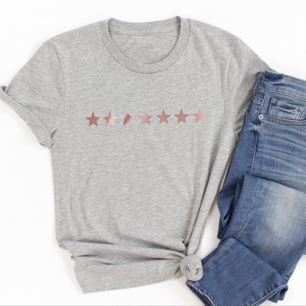 Rose Gold Mini Stars Ladies T Shirt