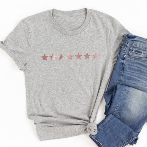 Rose Gold Mini Stars Ladies T Shirt