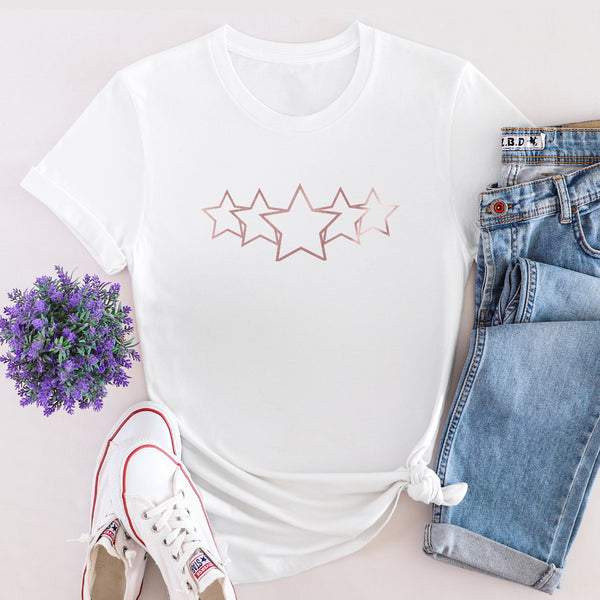 Stargazer Ladies Rose Gold Stars T-Shirt