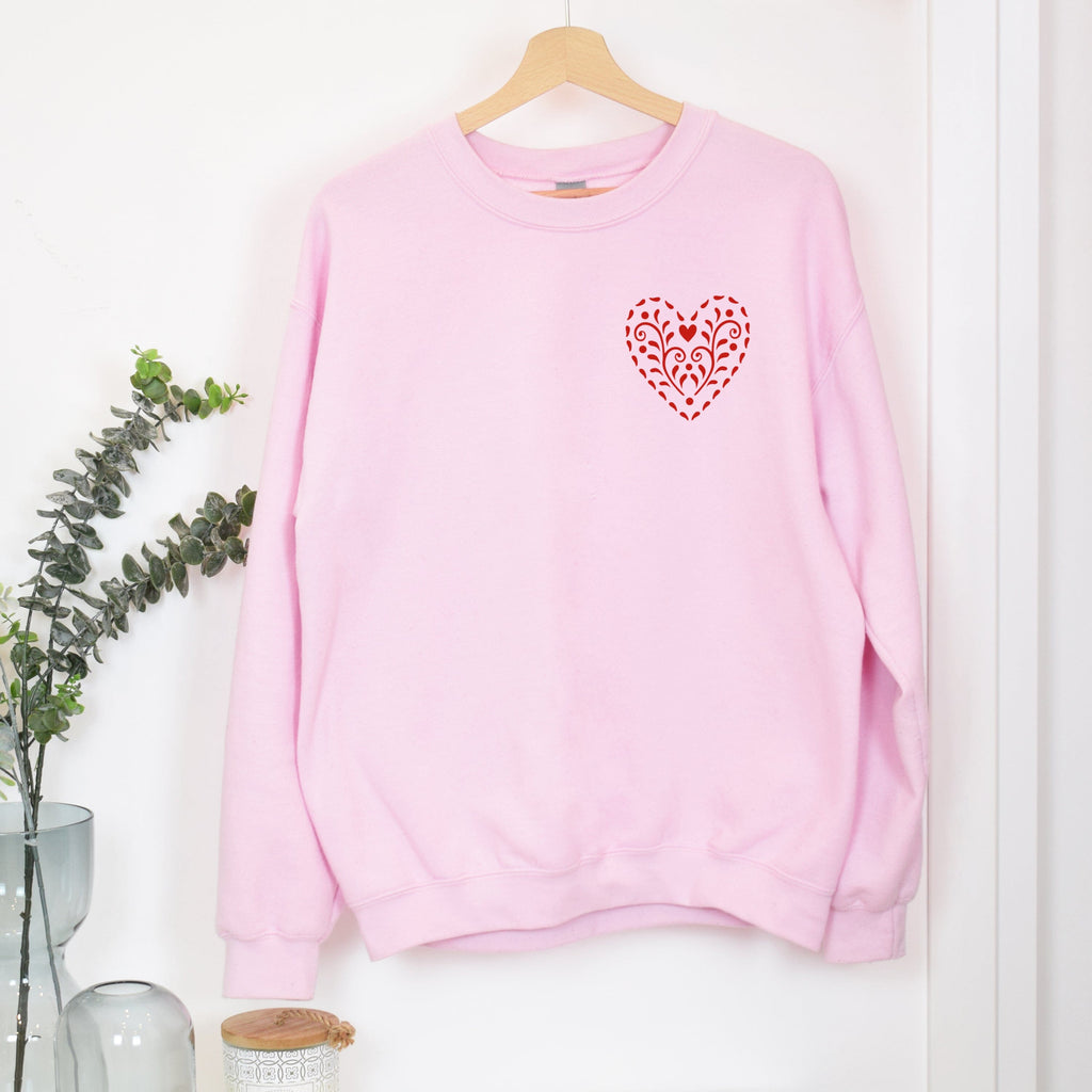 Swedish Heart Pink Sweatshirt - Express Delivery Available At Betty Bramble
