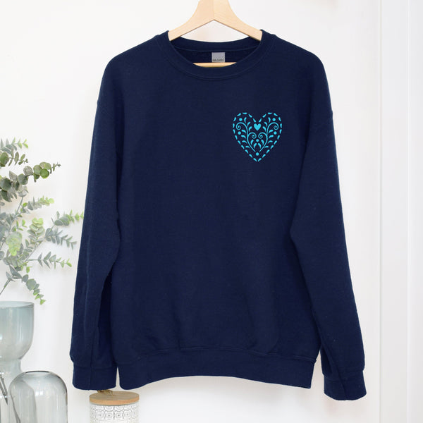 Swedish Heart Navy Sweatshirt