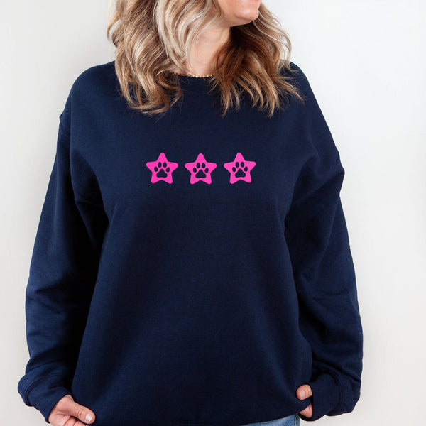 Triple Stars Paw Print Sweatshirt