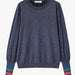 Navy Blue Balloon Rainbow Sleeve Wool Blend Jumper