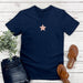 Rose Gold Glitter Star Navy V-Neck T-Shirt