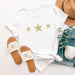 Triple Glitter Gold Stars Ladies T Shirt