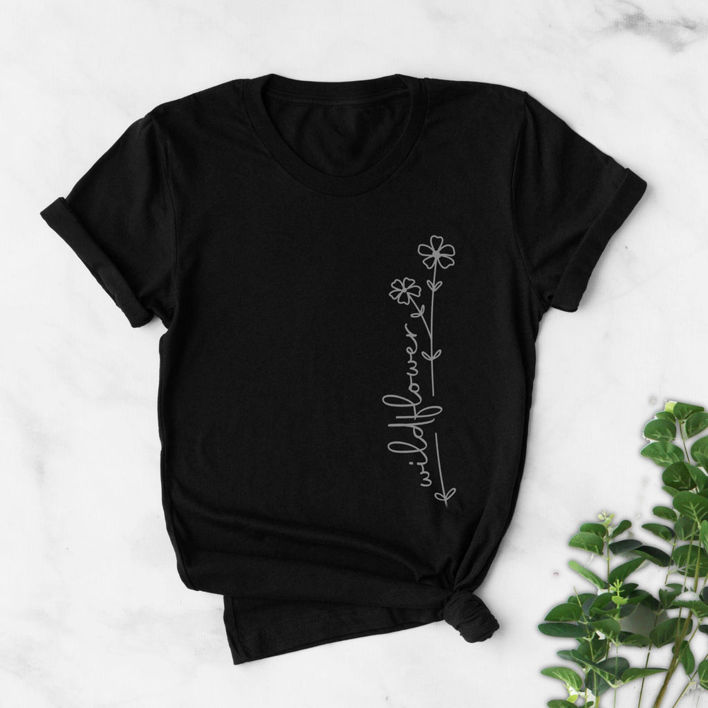 Ladies Wildflower T-Shirt in Black